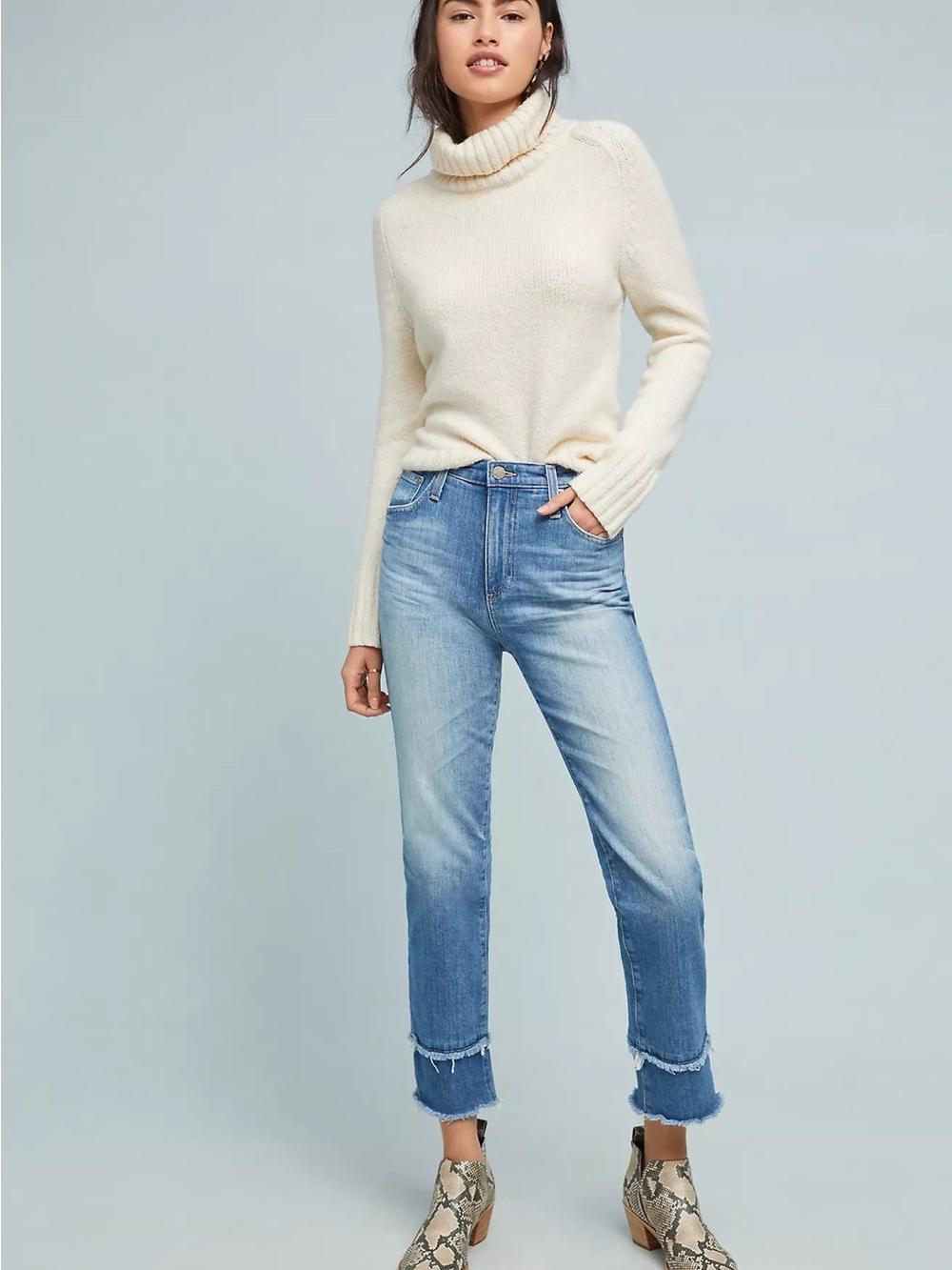 AG The Isabelle High-Rise Straight Cropped Jeans